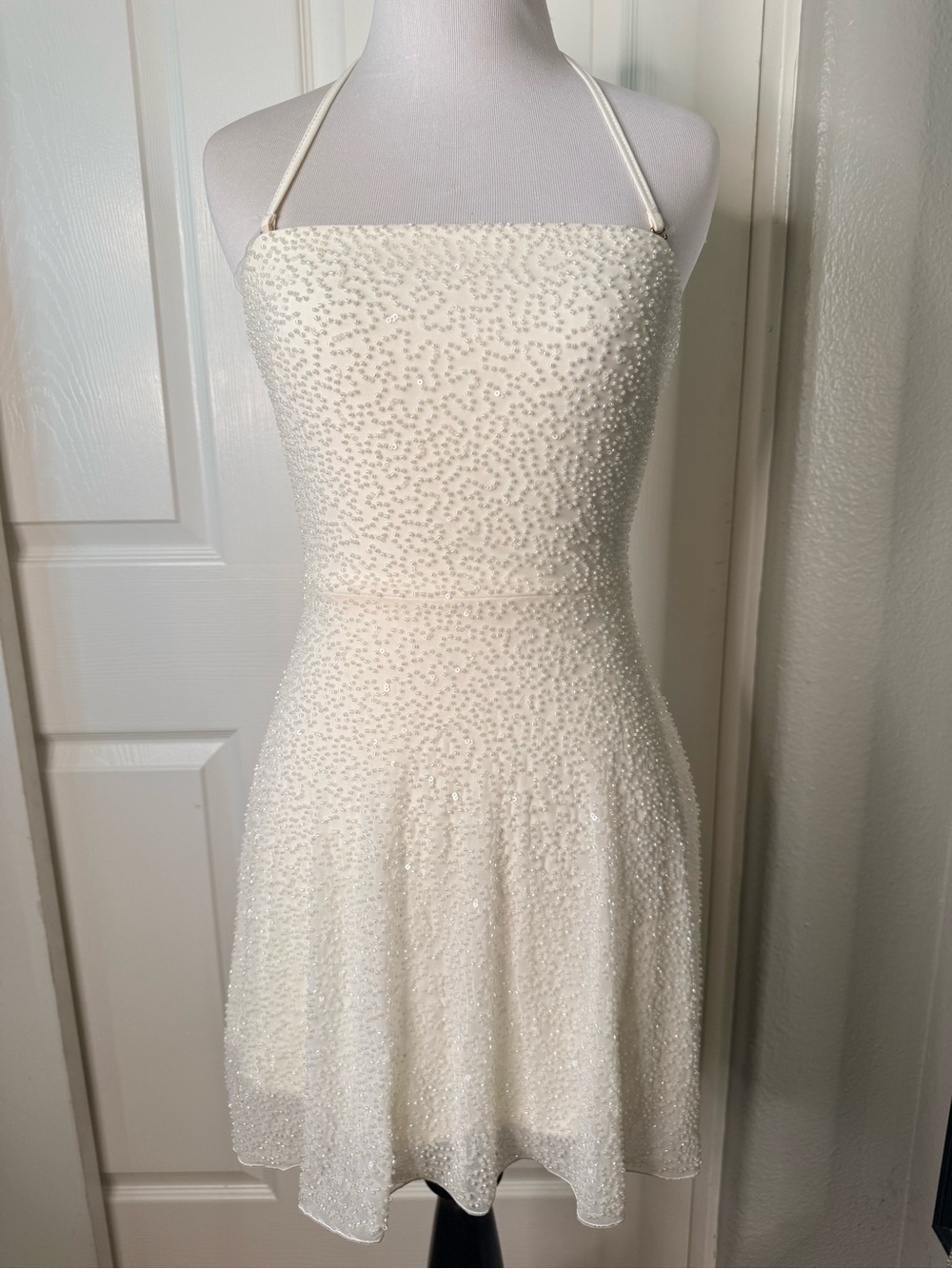 Oh Polly White Embellished Mini Dress with Sparkle Straps